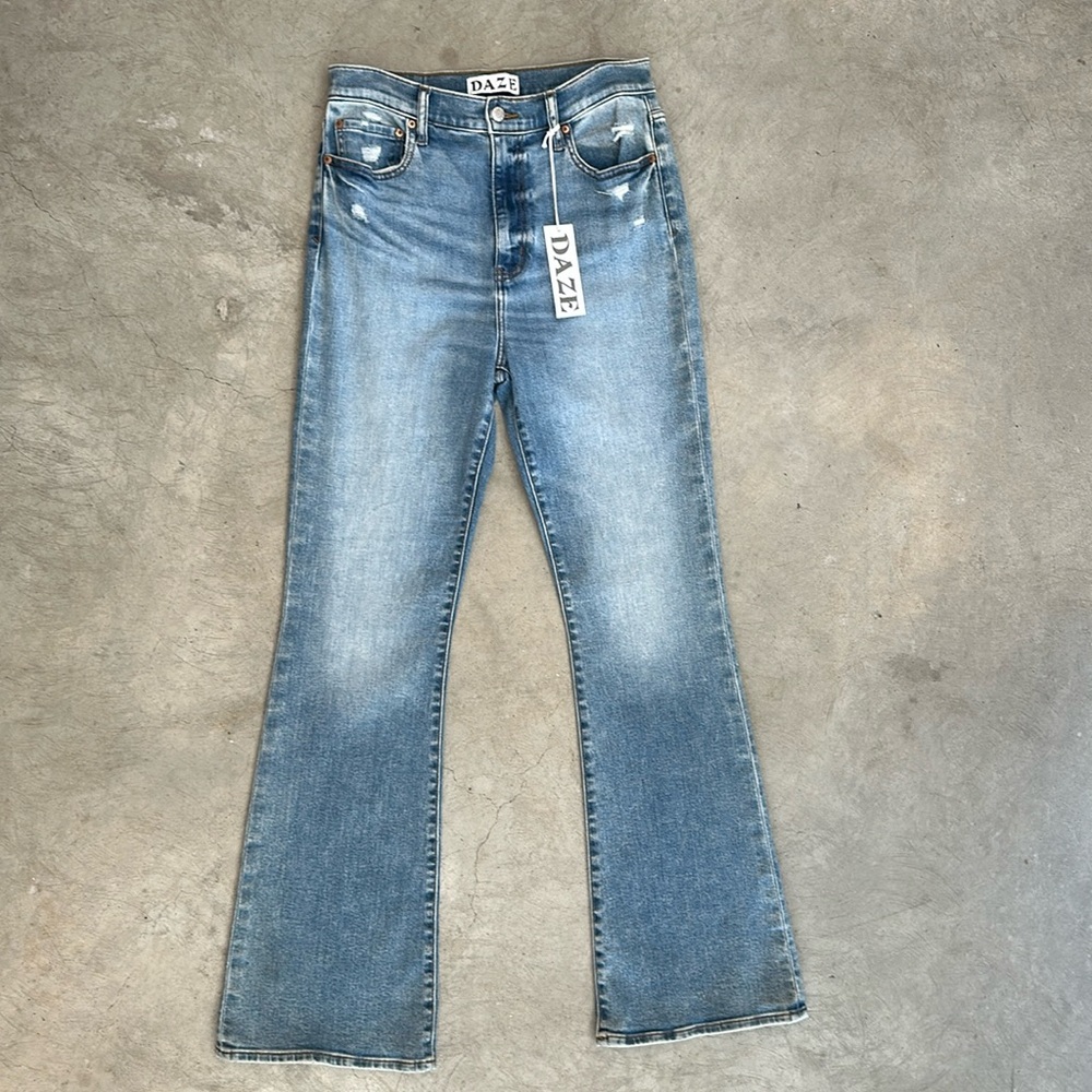Daze Denim Go-Getter High Rise Flare Size 30 Color Glowup